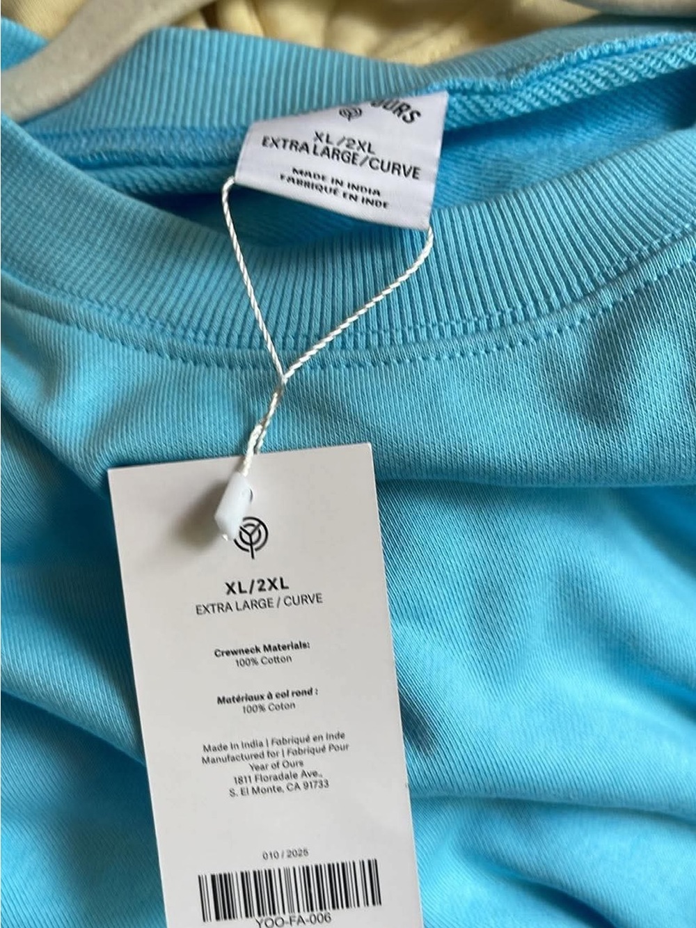 Year of Ours Blue Crewneck Sweater